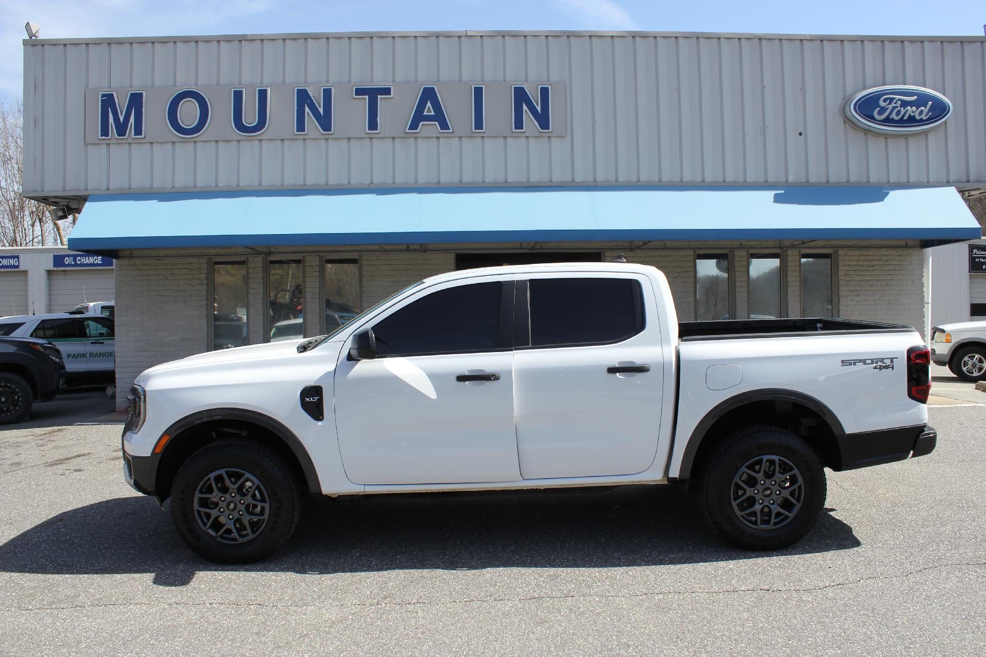 2024 Ford Ranger XLT in White — front three-quarter view